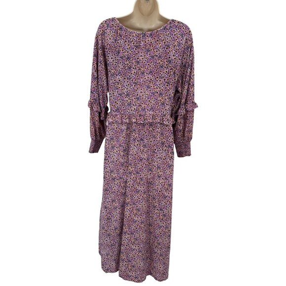 Vintage Thought Womens Prairie Ruffle Balloon Sleeve Pockets Maxi Dress Size 8 - Picture 4 of 15